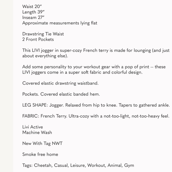 Lane Bryant LIVI Cheetah Print Joggers 18/20 NWT - Picture 4 of 9